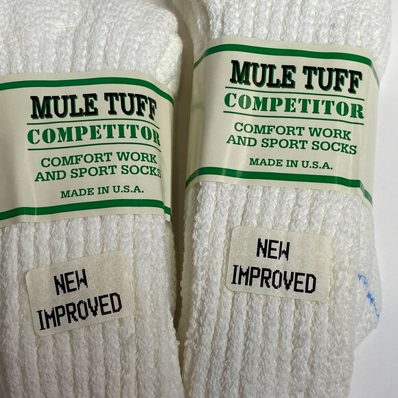 Mule Tuff Competitor Comfort Work Sport Socks Mens Size 9-11 6 Pairs Made In USA - Picture 2 of 5